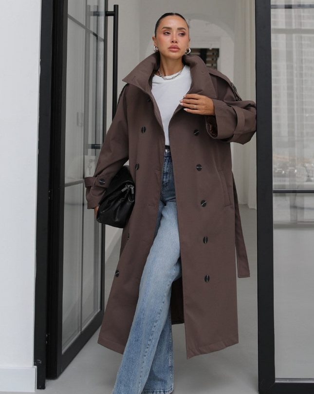 Aya Belted Long Trench Coat