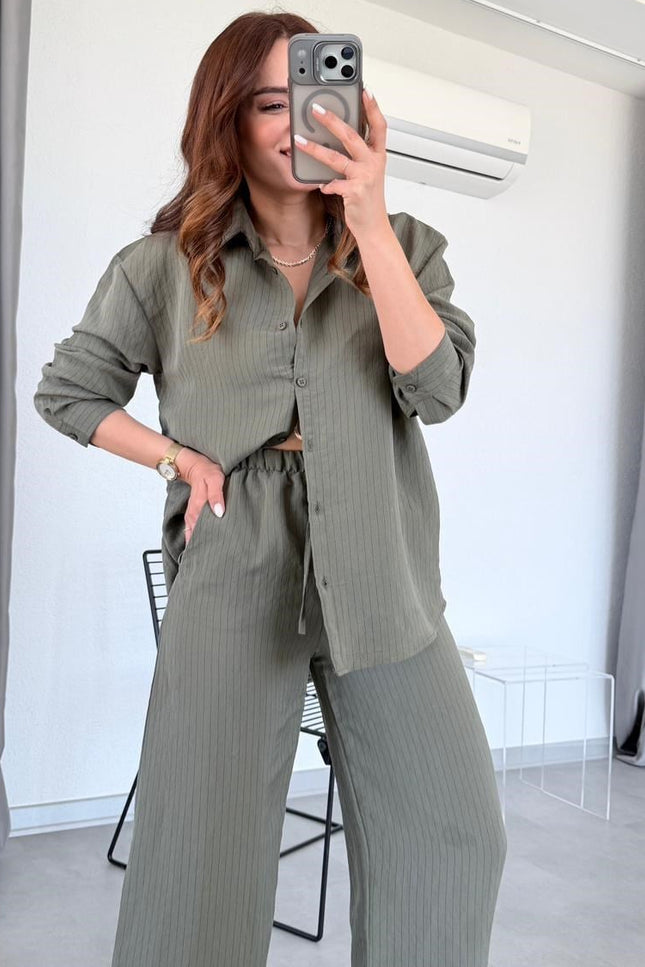 Lucy Striped Shirt and Pants Set