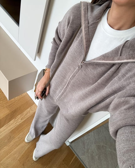 Chic Ayer Ribbed Knit Two-Piece Set for Women - Vizon, Comfortable & Stylish