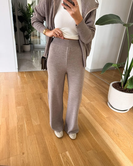 Chic Ayer Ribbed Knit Two-Piece Set for Women - Vizon, Comfortable & Stylish