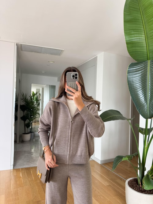 Chic Ayer Ribbed Knit Two-Piece Set for Women - Vizon, Comfortable & Stylish