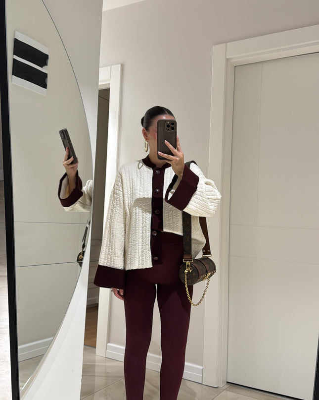 Burgundy Elastic Heel Tights Legging