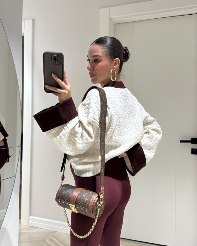 Burgundy Elastic Heel Tights Legging