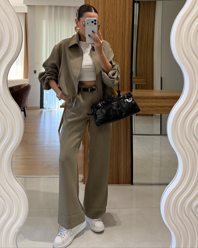 Brewa Khaki Bomber Jacket and Trouser Set