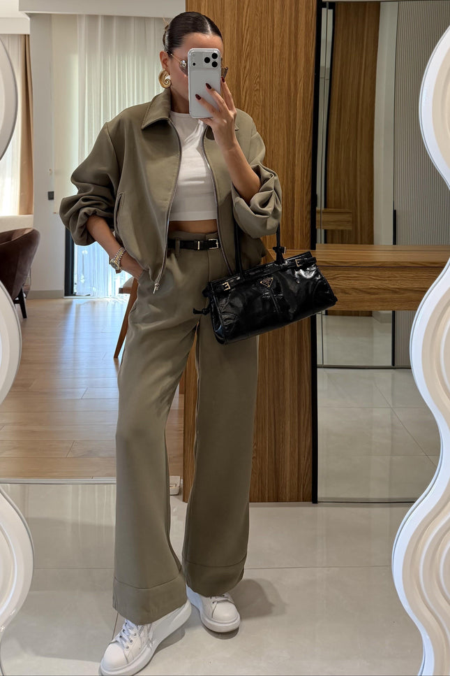 Brewa Khaki Bomber Jacket and Trouser Set