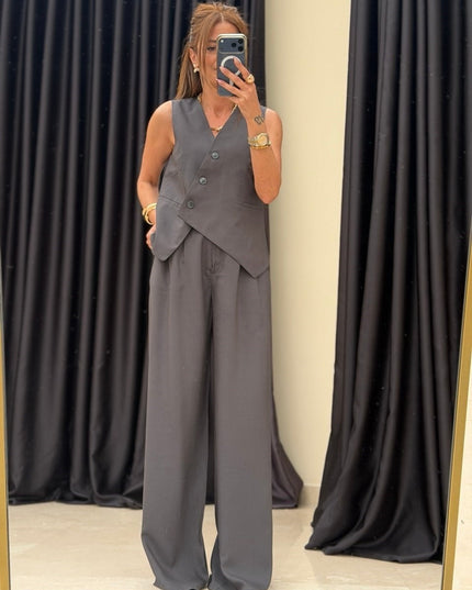 Selena Cross Vest with Pants Set