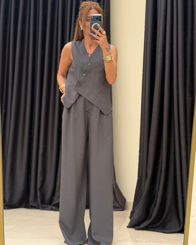 Selena Cross Vest with Pants Set