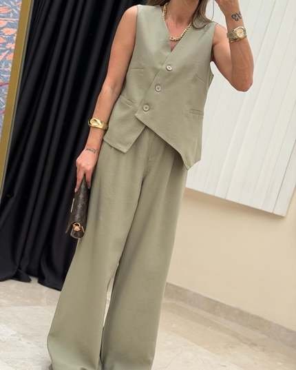 Selena Cross Vest with Pants Set