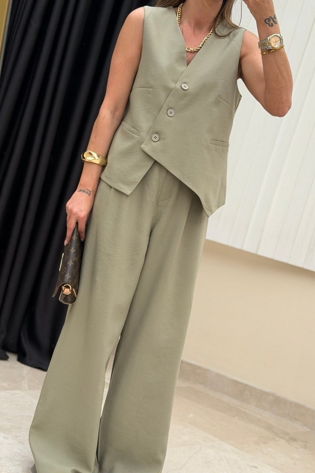 Selena Cross Vest with Pants Set