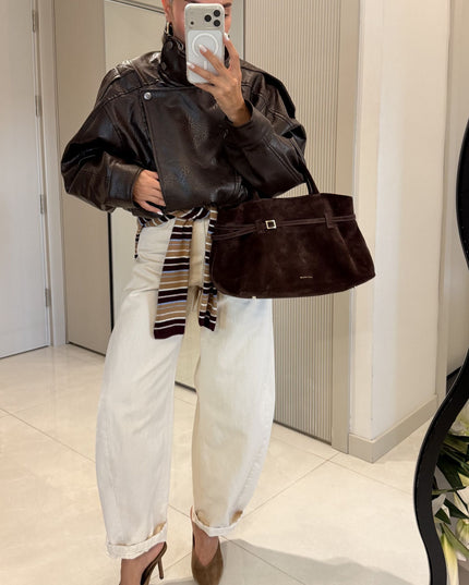 Carlota Oversize Zippered Faux-Leather Jacket
