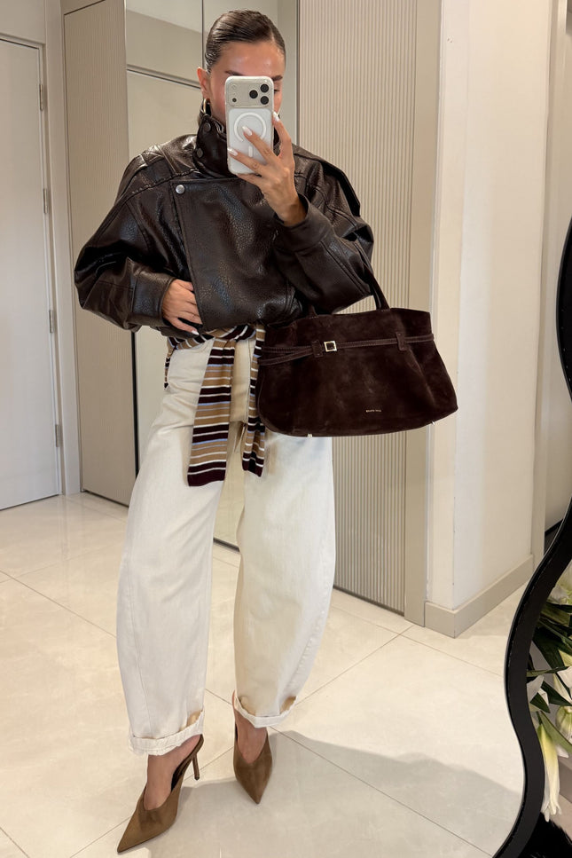 Carlota Oversize Zippered Faux-Leather Jacket