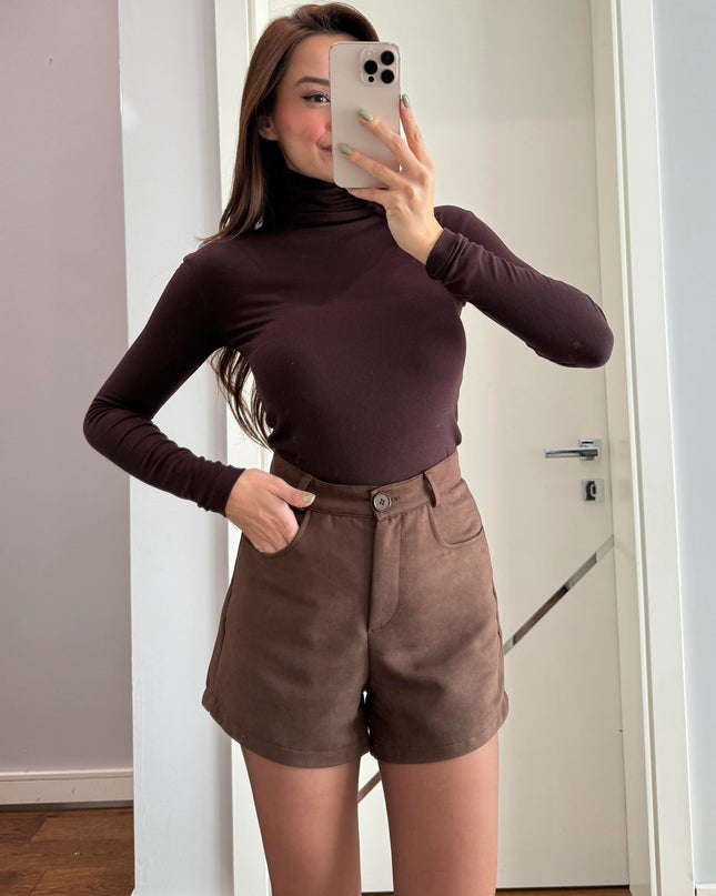 Brown Tatum Jacket Shorts Suede Suit