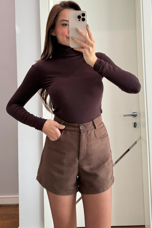 Brown Tatum Jacket Shorts Suede Suit