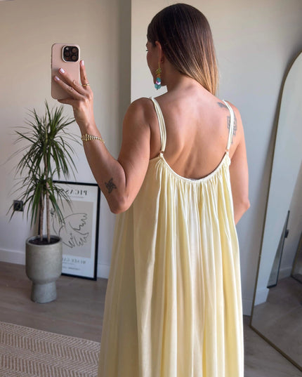 Melissa Strappy Ruched Natural Dress