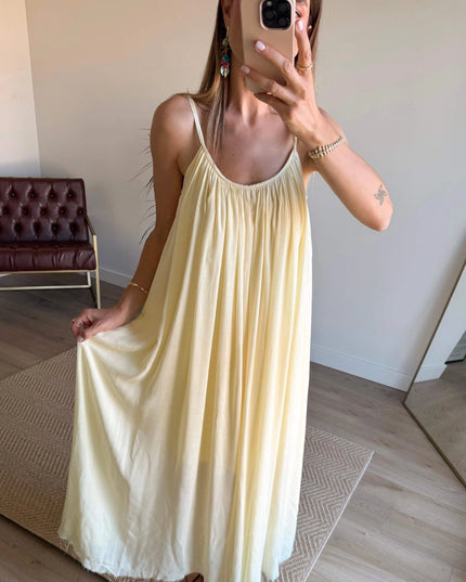 Melissa Strappy Ruched Natural Dress