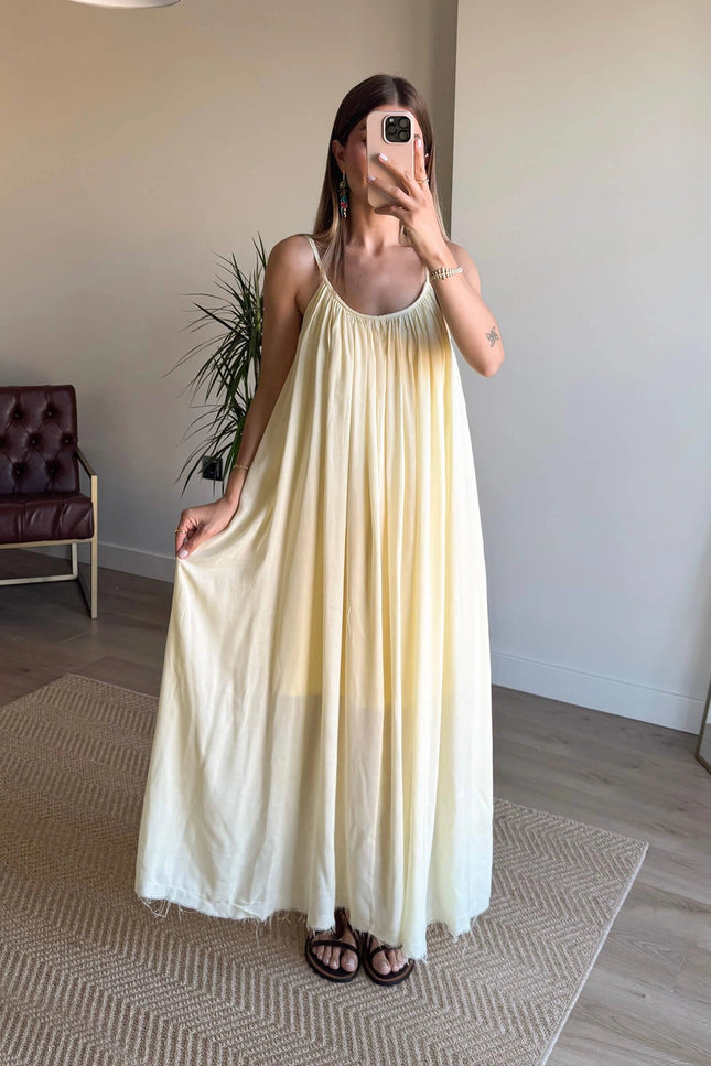 Melissa Strappy Ruched Natural Dress