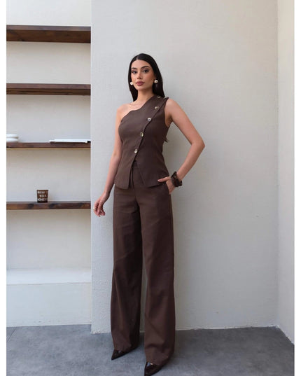 One-Shoulder Asymmetrical Two-Piece Set