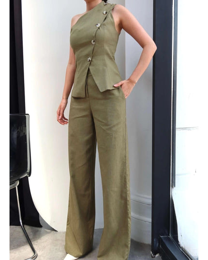 One-Shoulder Asymmetrical Two-Piece Set