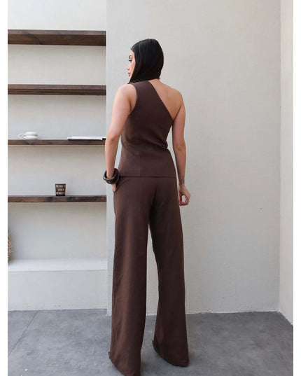 One-Shoulder Asymmetrical Two-Piece Set