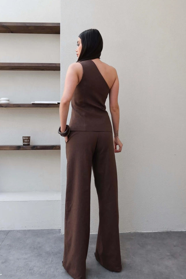 One-Shoulder Asymmetrical Two-Piece Set