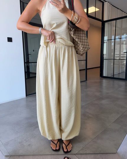 Strappy Asymmetric Blouse & Şalvar Pants Set