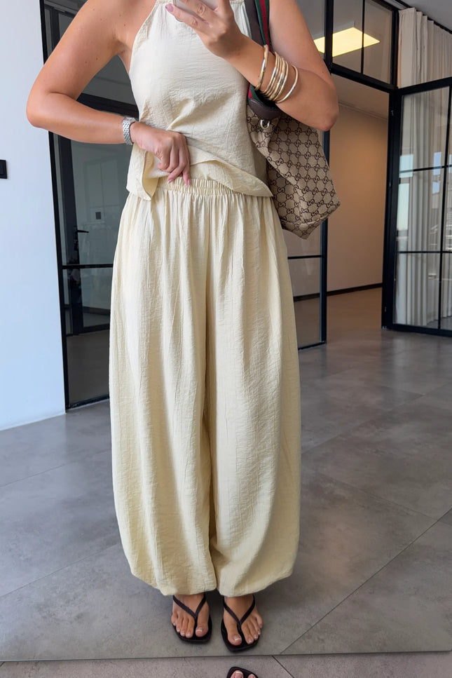 Strappy Asymmetric Blouse & Şalvar Pants Set