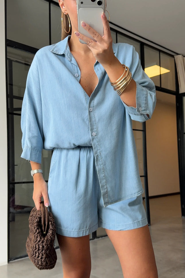 Tencel Denim Shorts Set