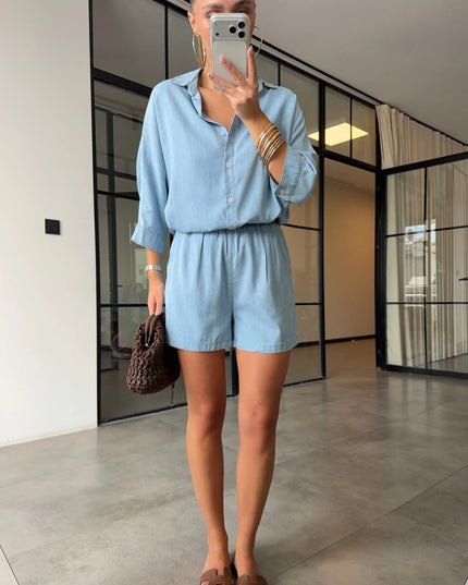 Tencel Denim Shorts Set