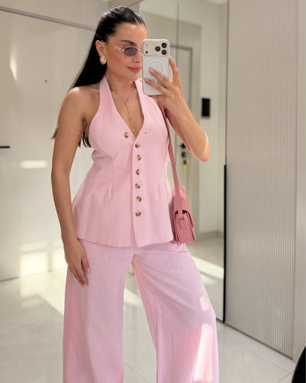 Hauser Linen Vest Set