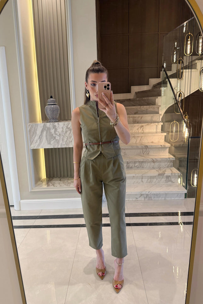 Victoria Belted Vest and Trousers Set