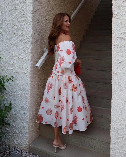 Mandy Balloon Sleeve Blouse & Skirt Set