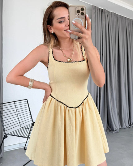 Evan Lace Detail Linen Dress