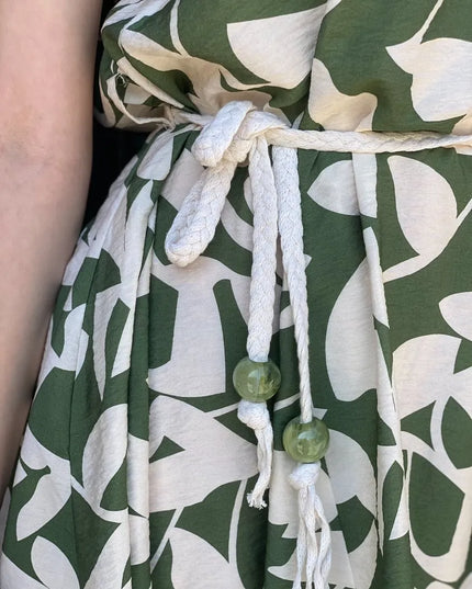 Misandey V-Neck Belted Dress
