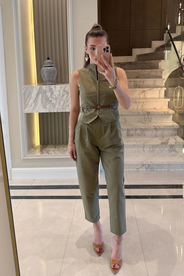 Victoria Belted Vest and Trousers Set