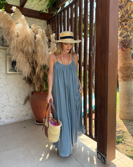 Melissa Strappy Ruched Natural Dress