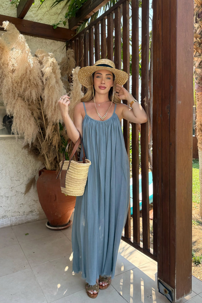 Melissa Strappy Ruched Natural Dress