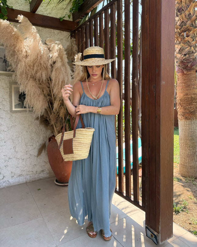 Melissa Strappy Ruched Natural Dress