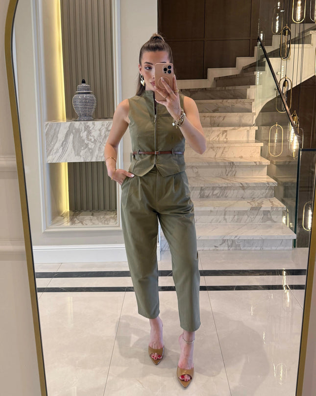 Victoria Belted Vest and Trousers Set