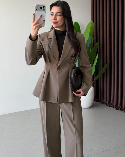 Sophie Pleated Jacket and Trousers Set
