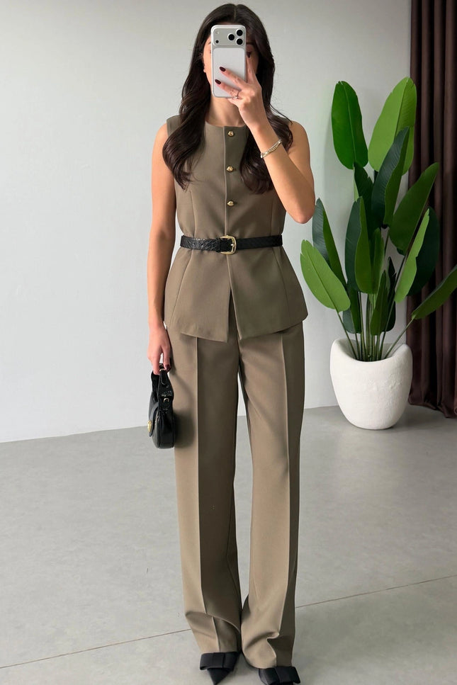 Bestia Belted Vest and Trousers Set