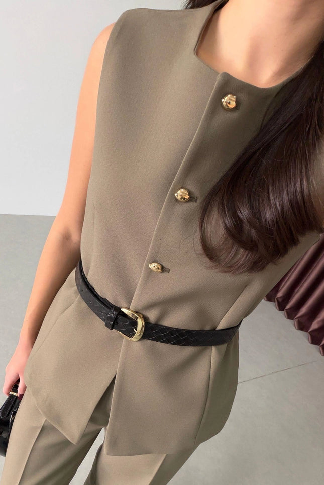 Bestia Belted Vest and Trousers Set
