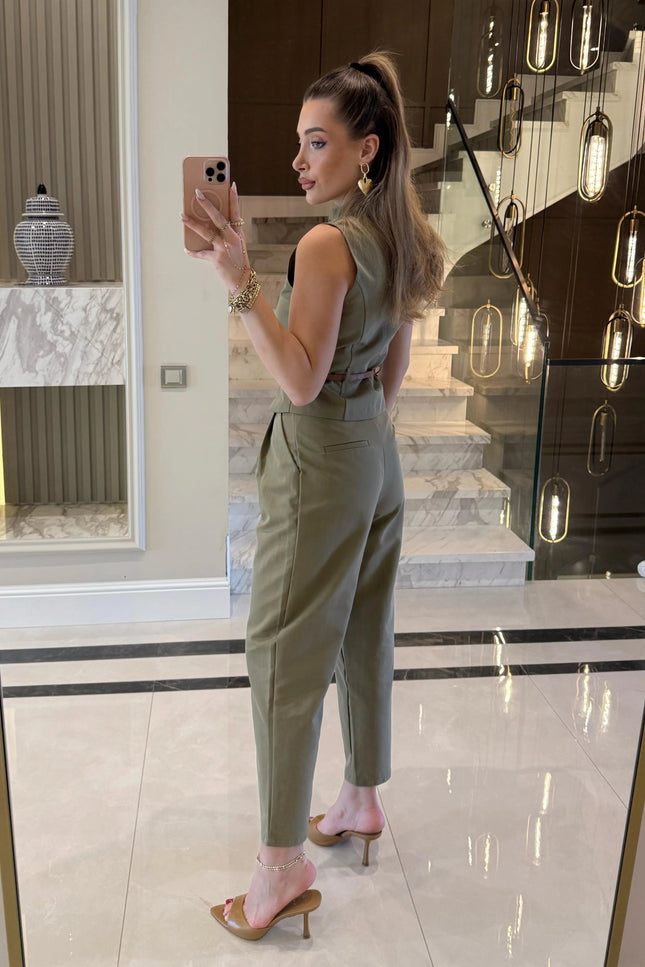 Victoria Belted Vest and Trousers Set