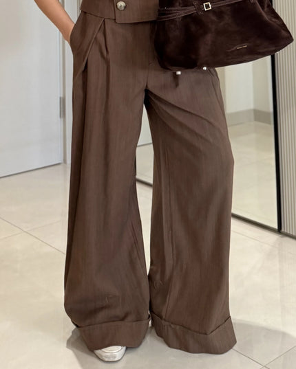 Simona Linen Blouse And Trouser Set With A Fitted Waist