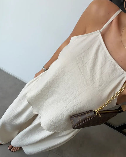 Strappy Asymmetric Blouse & Şalvar Pants Set