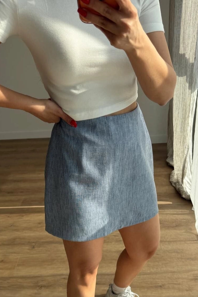 Milano Textured Trimmed Blazer With Skort