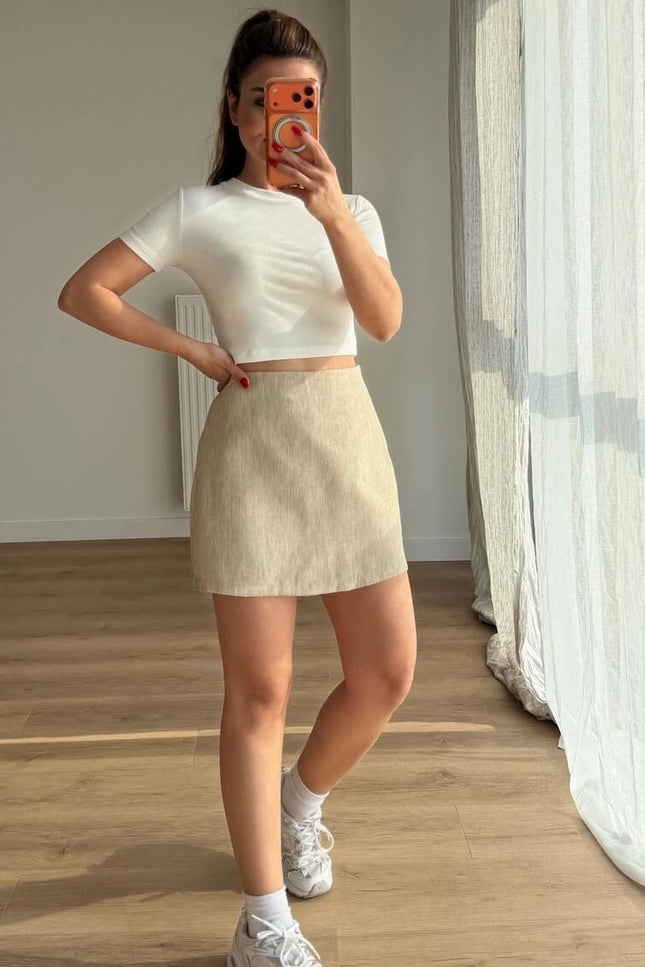 Milano Textured Trimmed Blazer With Skort