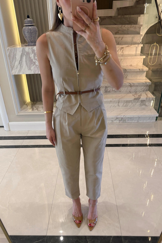 Victoria Belted Vest and Trousers Set