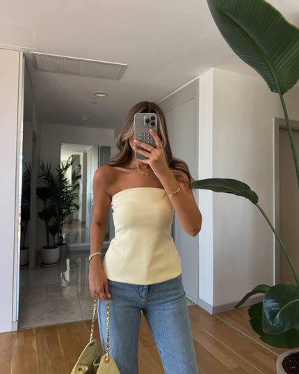 Dilvin Strapless Top - Yellow