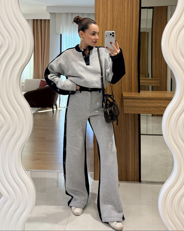 Felicity Grey Denim Blend Raised Suit