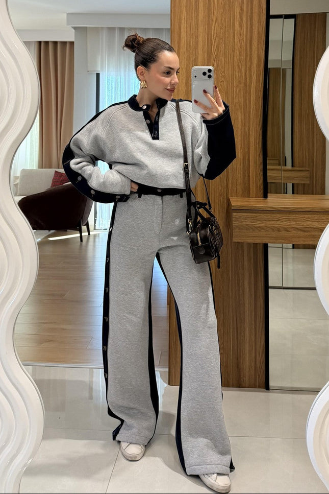 Felicity Grey Denim Blend Raised Suit